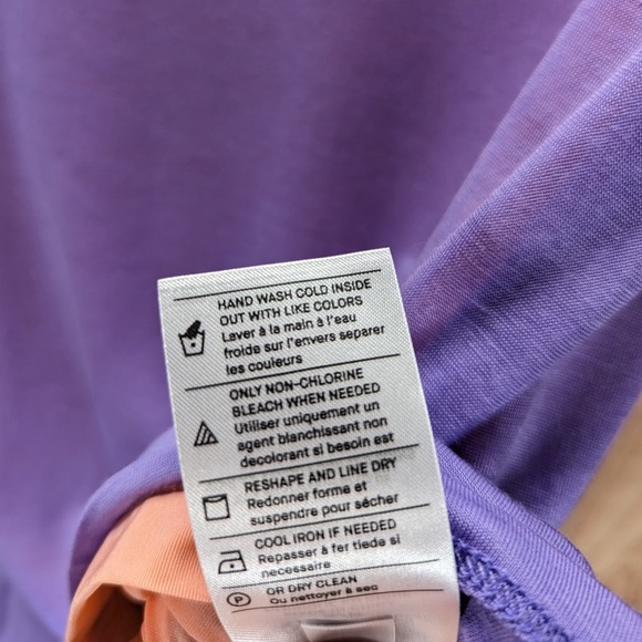 New Vince Sheer Top 3/4 Sleeve Soft Lilac Sugar Plum 2 PC Lyocell Layered Size S - Picture 7 of 10